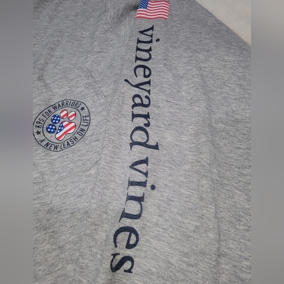 Vineyard Vines Gray Long Sleeve Tee with Sleeve Branding - Picture 2 of 10